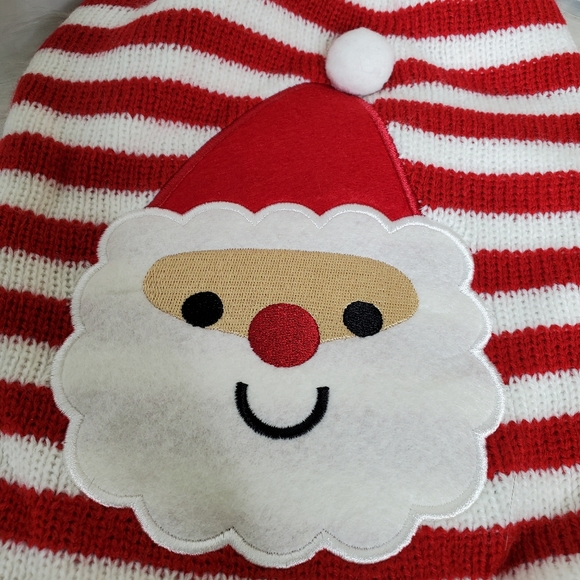 NEW BOBIBI Red Striped Dog Sweater Christmas Santa Pet Cat Winter Knitwear Warm - Picture 5 of 9